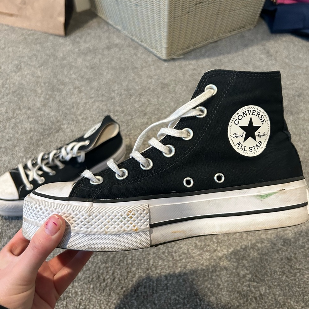 Black converse platform high tops